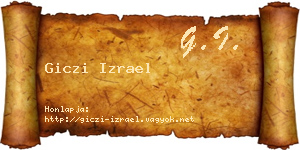 Giczi Izrael névjegykártya
